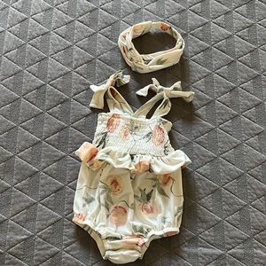 Bubble romper with matching headband